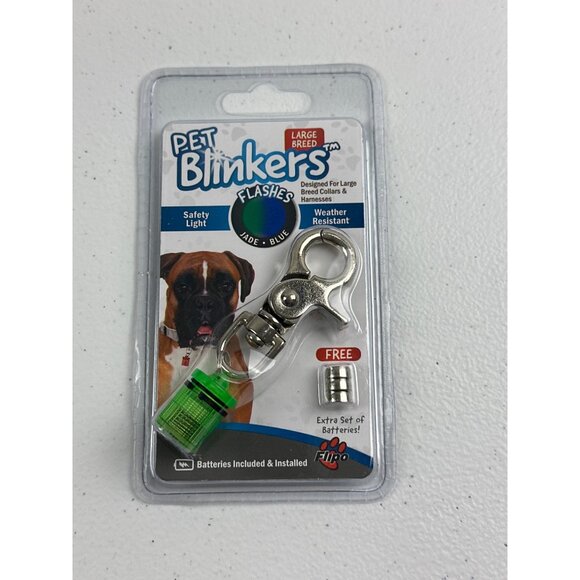 Pet Blinker Large Breed Safety Light Flashes Jade & Blue For Large Dog Collars - Picture 3 of 6